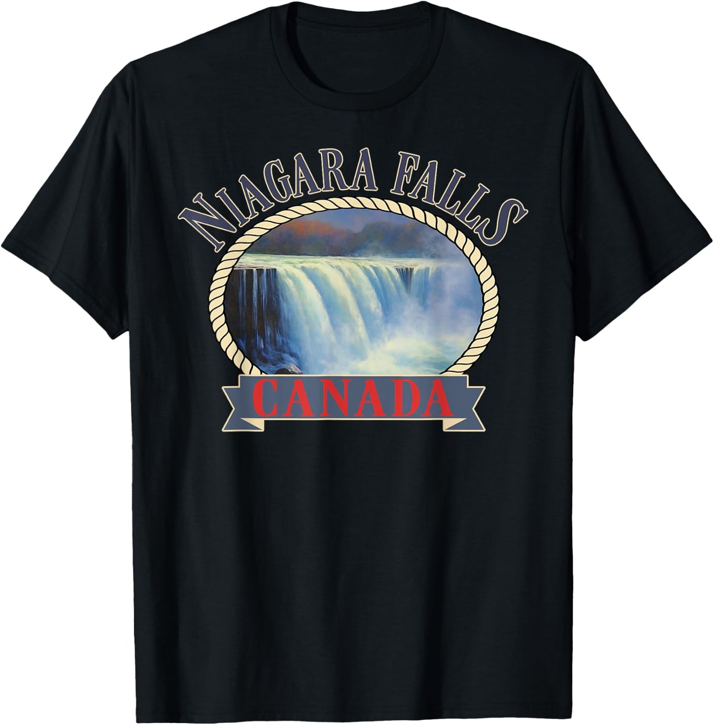Niagara Falls Canada USA Nature river T-Shirt - T-Shirt | Black