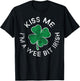 Kiss Me I'm A Wee Bit Irish Lucky Clover St. Patrick's Day T-Shirt - T-Shirt | Black