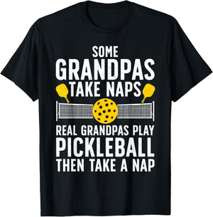Cool Pickleball Men Grandpa Paddle Sport Pickleball Player T-Shirt - T-Shirt | Black