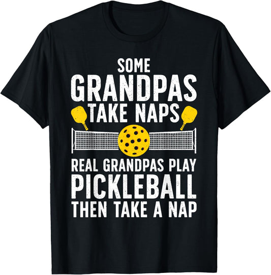 Cool Pickleball Men Grandpa Paddle Sport Pickleball Player T-Shirt - T-Shirt | Black