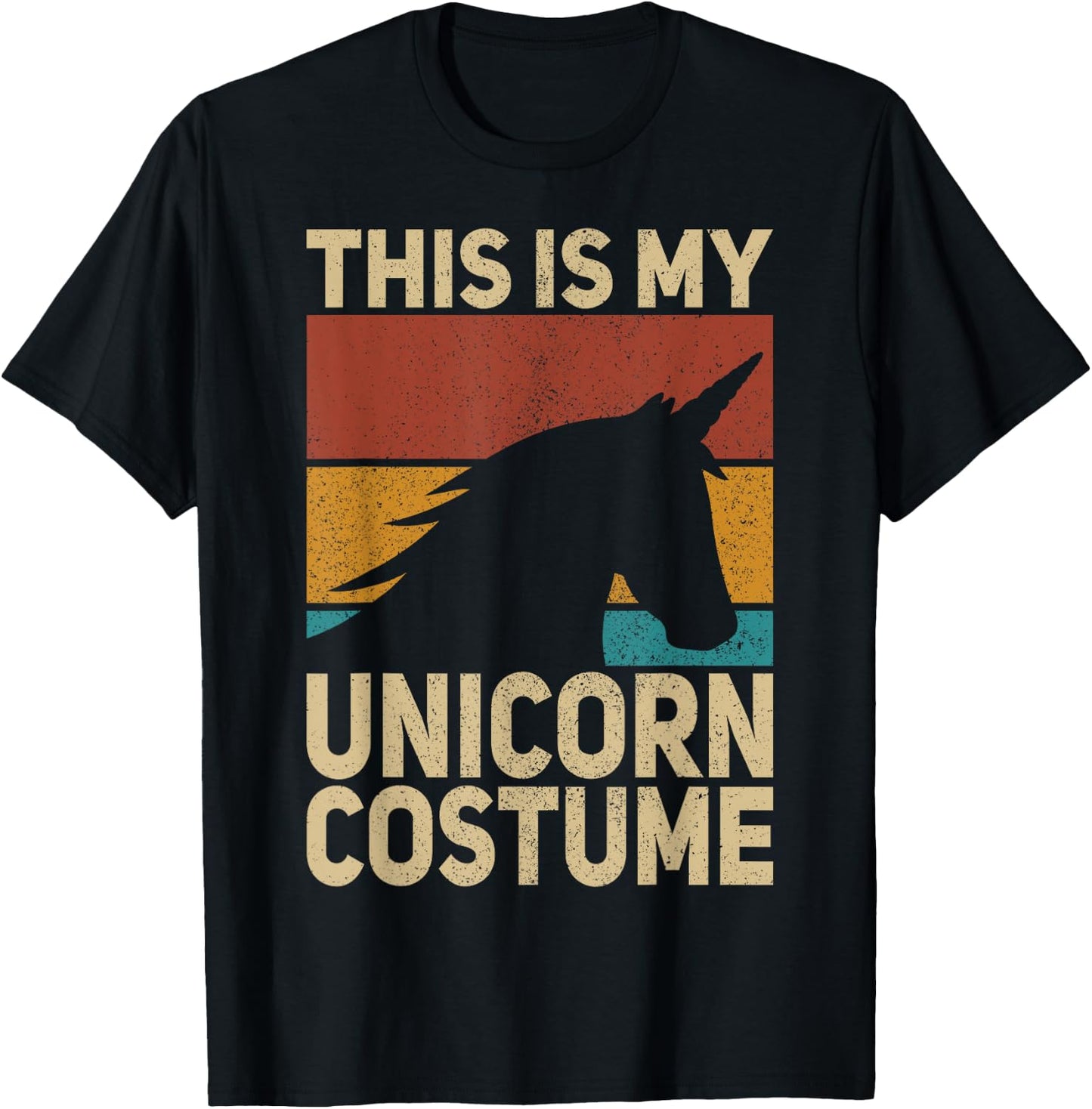 Unicorn Costume Retro Unicorn Outfit Men Women Kids Unicorn T-Shirt - T-Shirt | Black