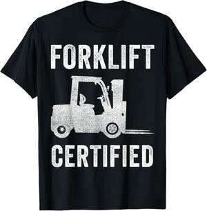 Retro Style Funny Forklift Operator Forklift Certified T-Shirt - T-Shirt | Black