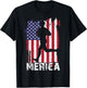 Patriotic 4th Of July Running-Shirt Runner US Flag Men Women T-Shirt - T-Shirt | Black