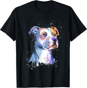 Colorful Pitbull Splash Artwork - Pet Breeder Dog Trainer Women Girls Kids T-Shirt - T-Shirt | Black