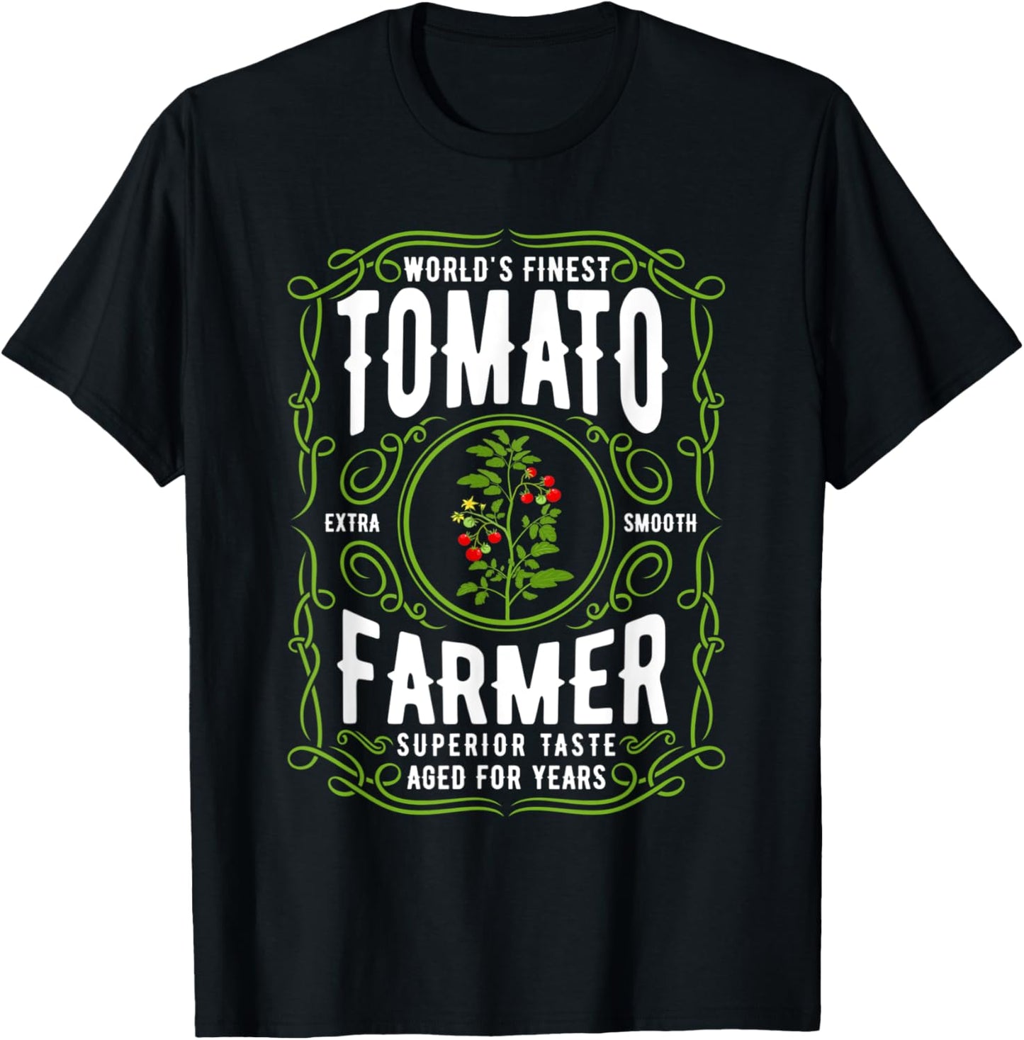 Worlds Finest Tomato Farmer, Funny Tomato Gardening T-Shirt - T-Shirt | Black