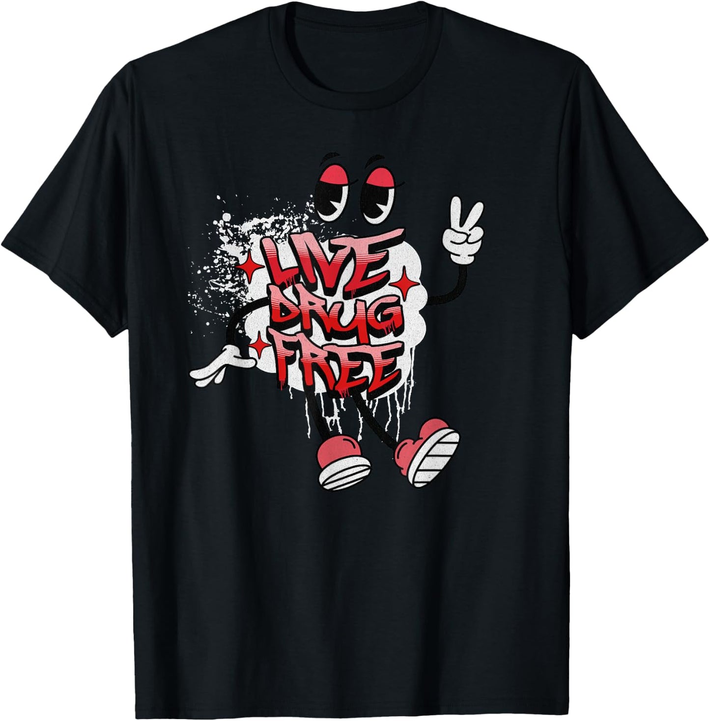 Live Drug Free Red Ribbon Week Awareness T-Shirt - T-Shirt | Black