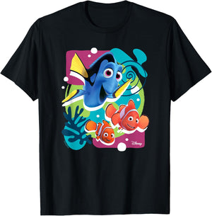 Finding Nemo - Dory Marlin Nemo Group T-Shirt - T-Shirt | Black