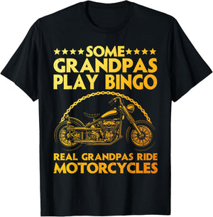 Funny Motorcycle For Grandpa Dad Motorcycle Lovers Riders T-Shirt - T-Shirt | Black