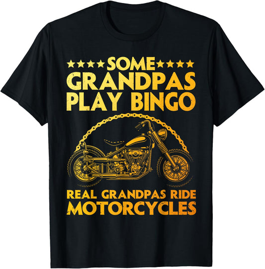 Funny Motorcycle For Grandpa Dad Motorcycle Lovers Riders T-Shirt - T-Shirt | Black
