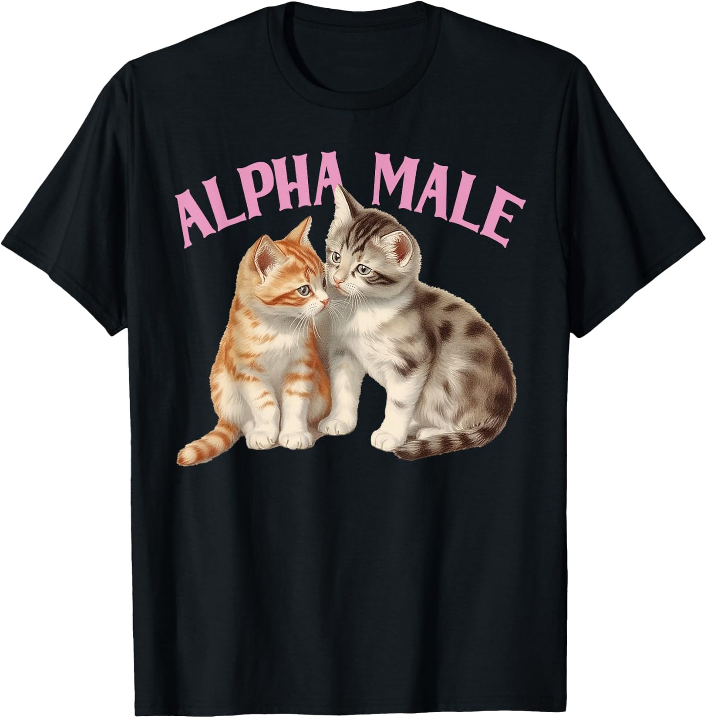 Alpha Cat Male Unicorn Ironic Humor Funny Kitten Weird Y2K T-Shirt - T-Shirt | Black