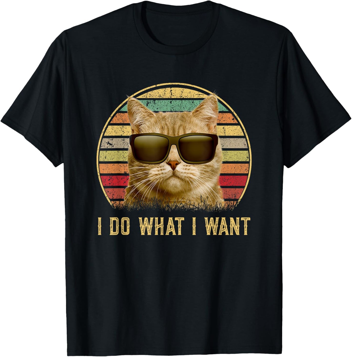 Retro 80s 90s Meowy I do what I want cat funny cat lover T-Shirt - T-Shirt | Black