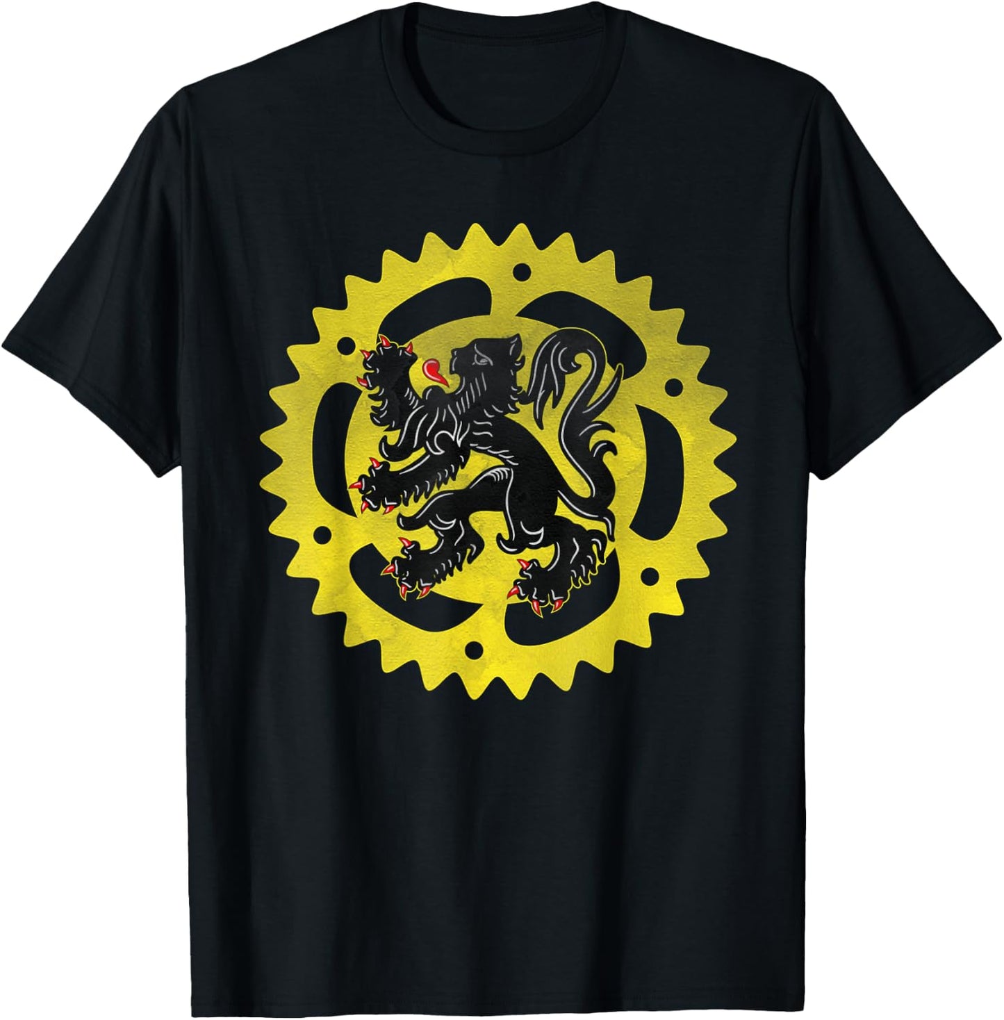 Cyclist for Belgium Cycling or Roubaix bike or Bike Coffee T-Shirt - T-Shirt | Black