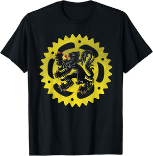 Cyclist for Belgium Cycling or Roubaix bike or Bike Coffee T-Shirt - T-Shirt | Black