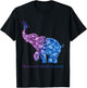 Elephant With Flower Rheumatoid Arthritis Awareness Ribbon T-Shirt - T-Shirt | Black