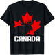 Canada Moose Maple Leaf Pride Vintage Canadian Flag T-Shirt - T-Shirt | Black
