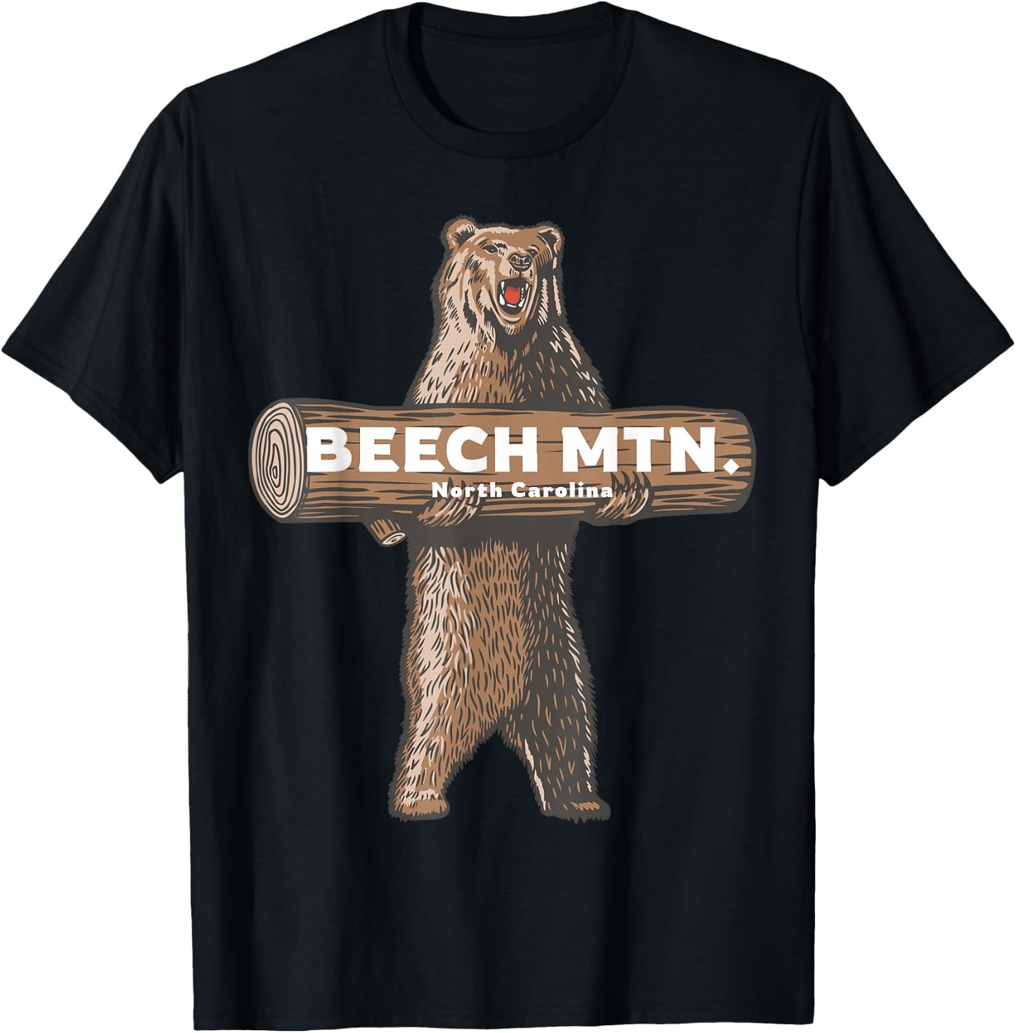 Beech Mountain North Carolina NC Bear Vacation Souvenir T-Shirt - T-Shirt | Black