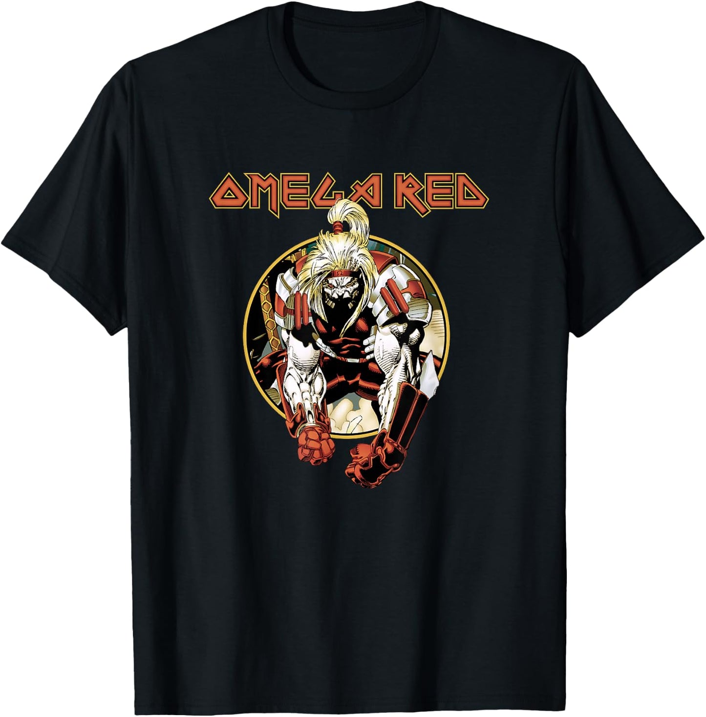 Marvel X-Men Omega Red Vintage Circle Portrait T-Shirt - T-Shirt | Black