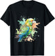 Cute Budgie Watercolor Art T-Shirt - T-Shirt | Black