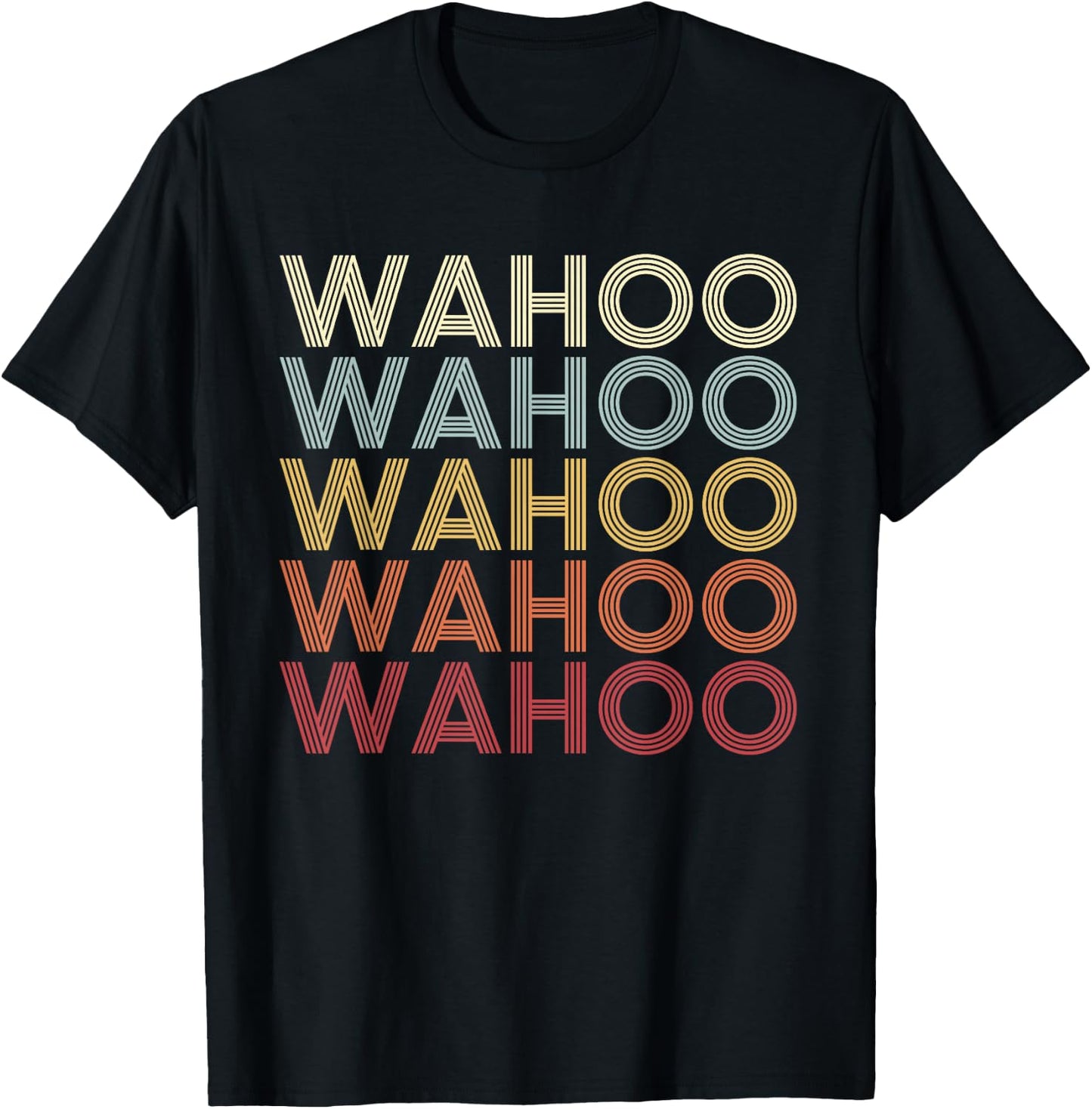 Wahoo Nebraska Wahoo NE Retro Vintage Text T-Shirt - T-Shirt | Black
