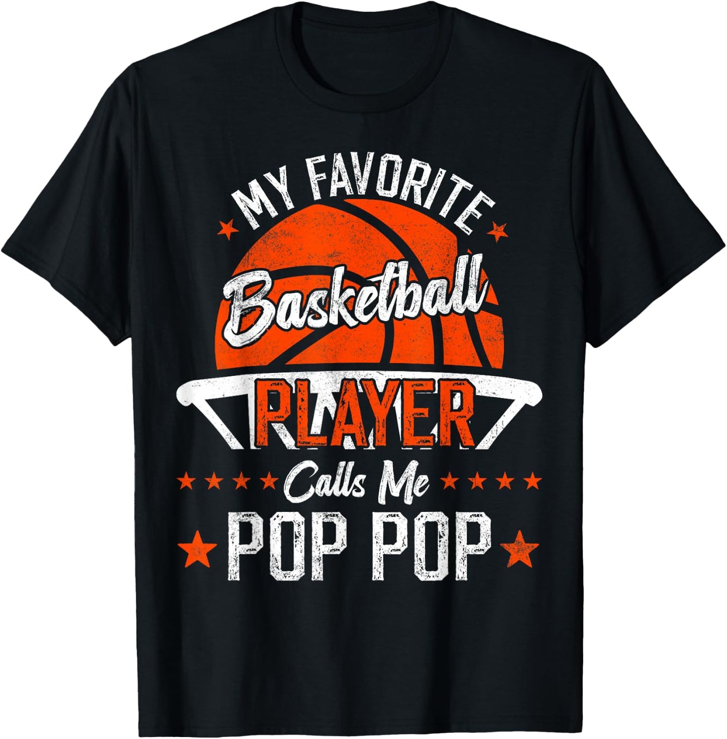 My Favorite Basketball Player Calls Me Pop Pop Funny Dad T-Shirt - T-Shirt | Black
