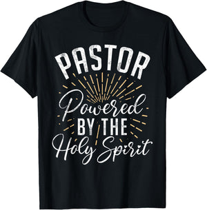Pastor Powered by The Holy Spirit Pastor T-Shirt - T-Shirt | Black