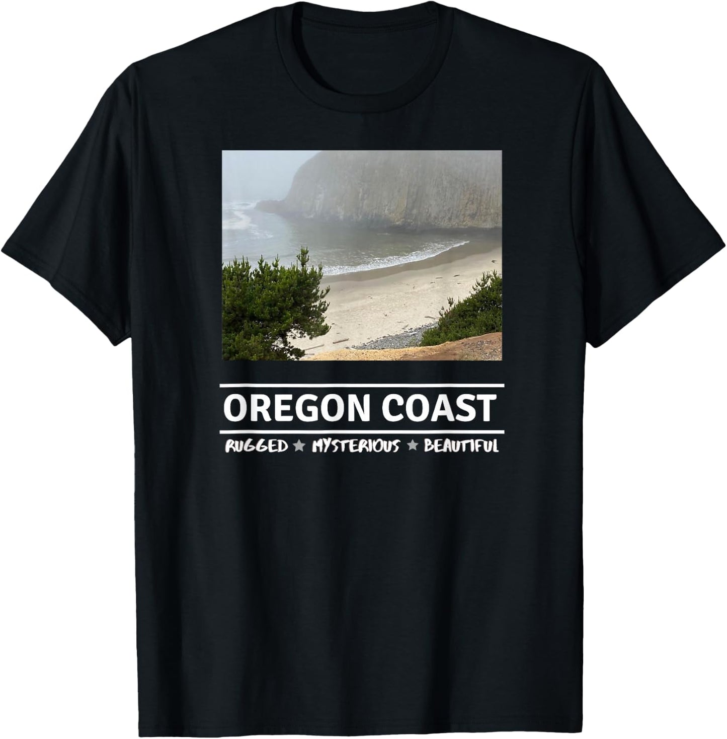 Oregon Coast, Rugged, Mysterious, Beautiful. T-Shirt - T-Shirt | Black