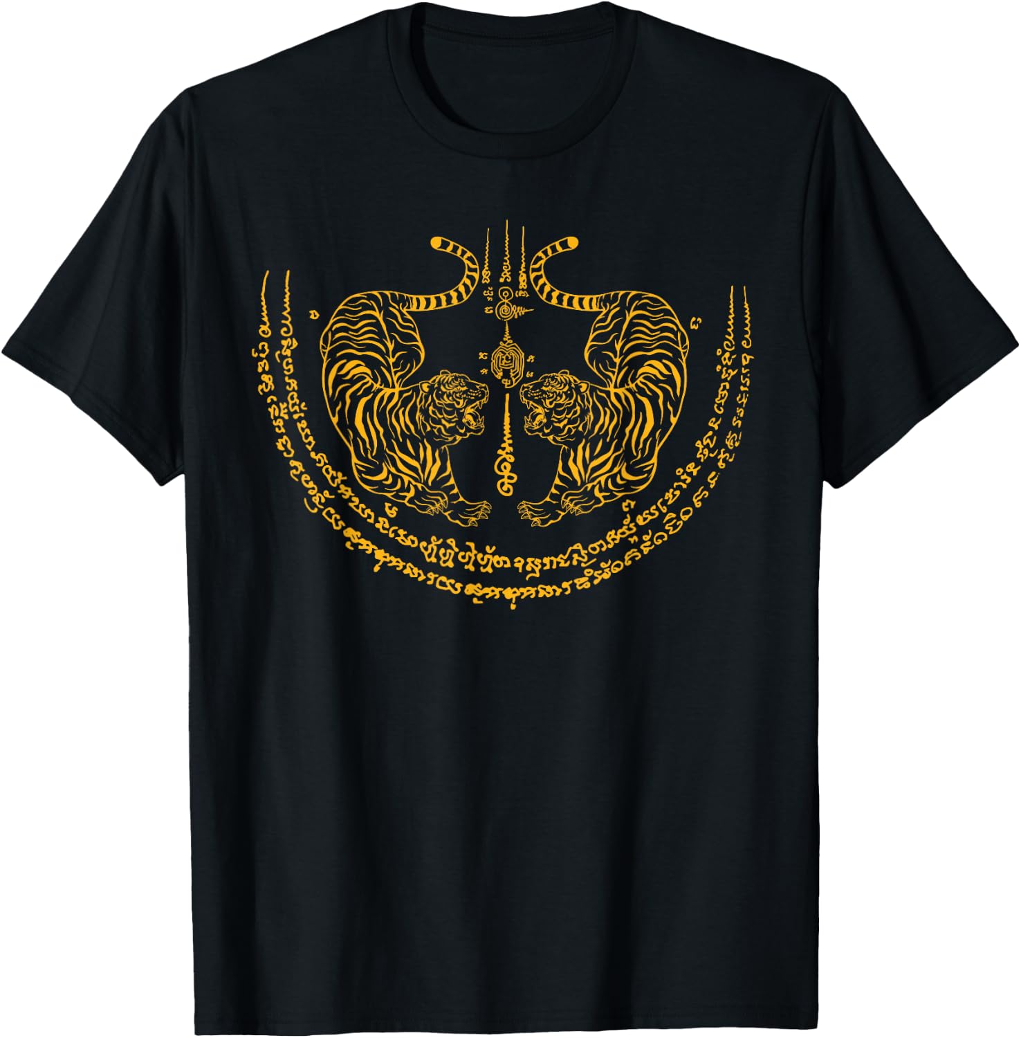 Thailand Kickboxer Muay Thai Thai Boxer Twin Tiger Sak Yant T-Shirt - T-Shirt | Black