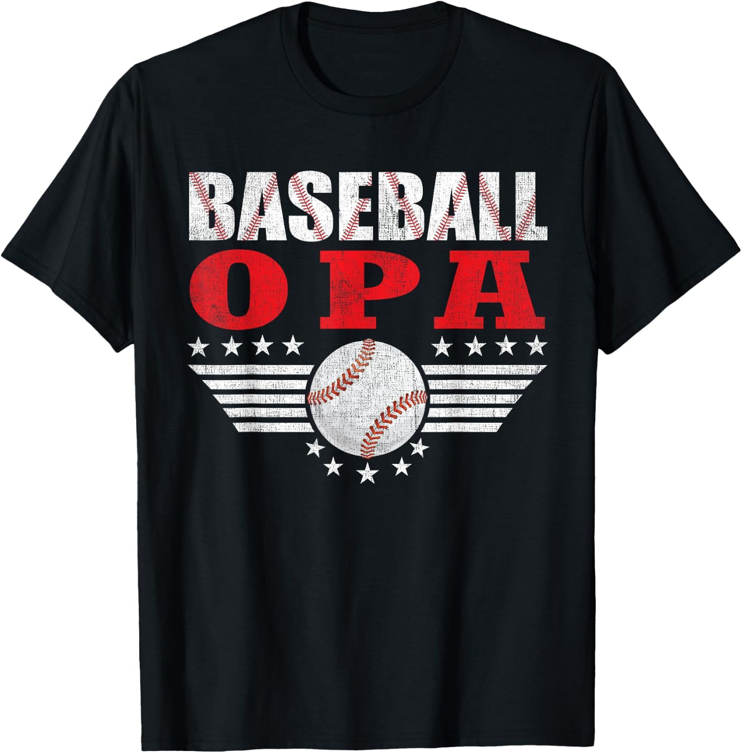 Baseball Opa Funny Sports Players Opa Father's Day T-Shirt - T-Shirt | Black