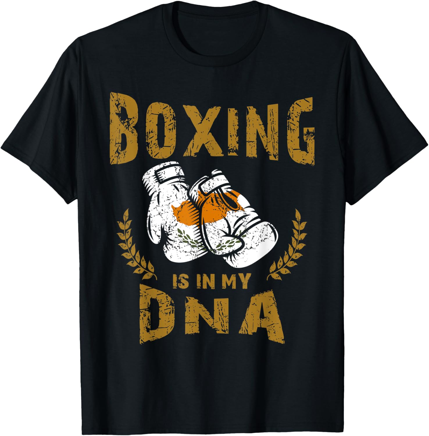 Boxing is in my D-N-A Cyprus Flag Boxing Gloves T-Shirt - T-Shirt | Black