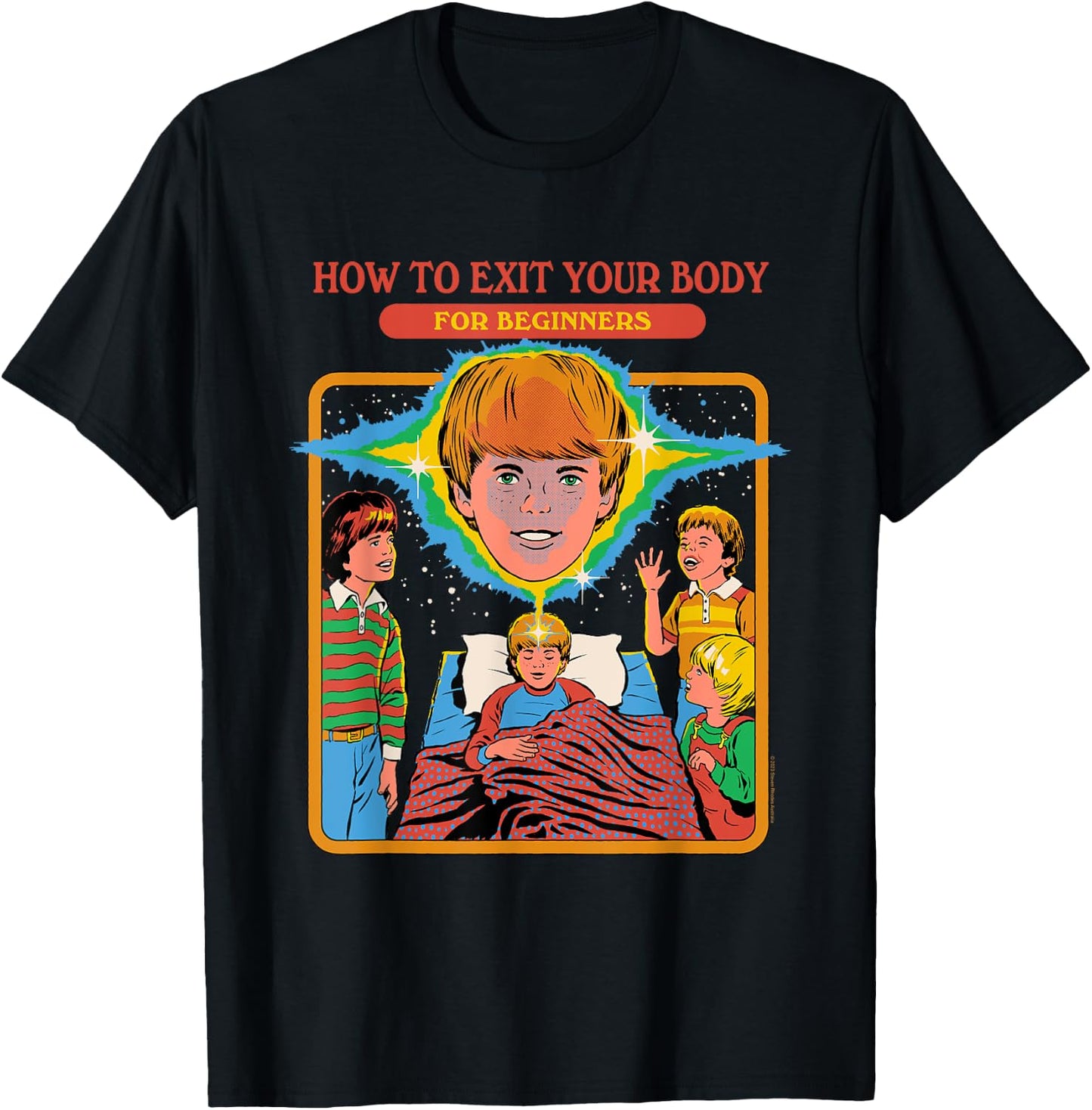 Steven Rhodes How to Exit Your Body Retro Dark Humor T-Shirt - T-Shirt | Black