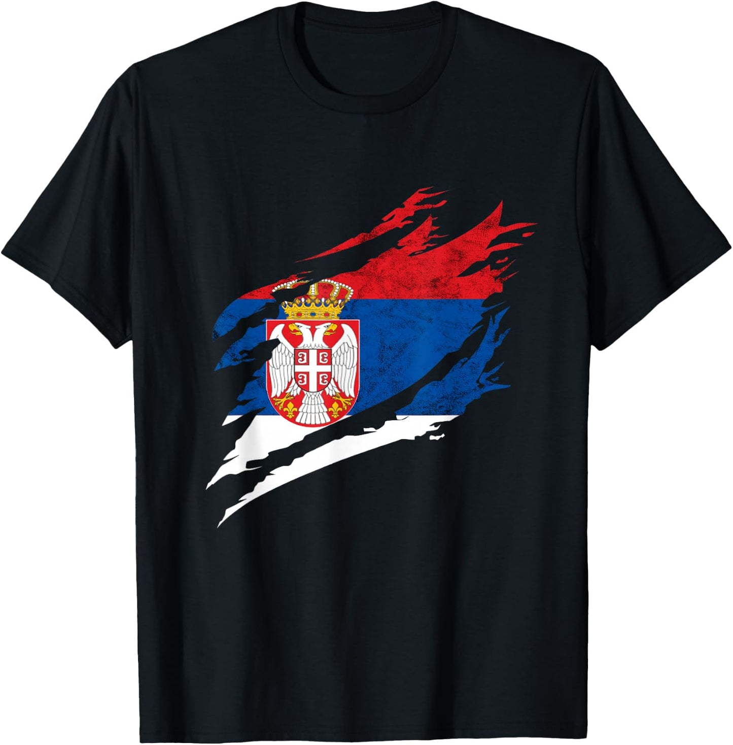 Serbia Vintage Serbian Flag Serbian Pride Serbian Roots T-Shirt - T-Shirt | Black