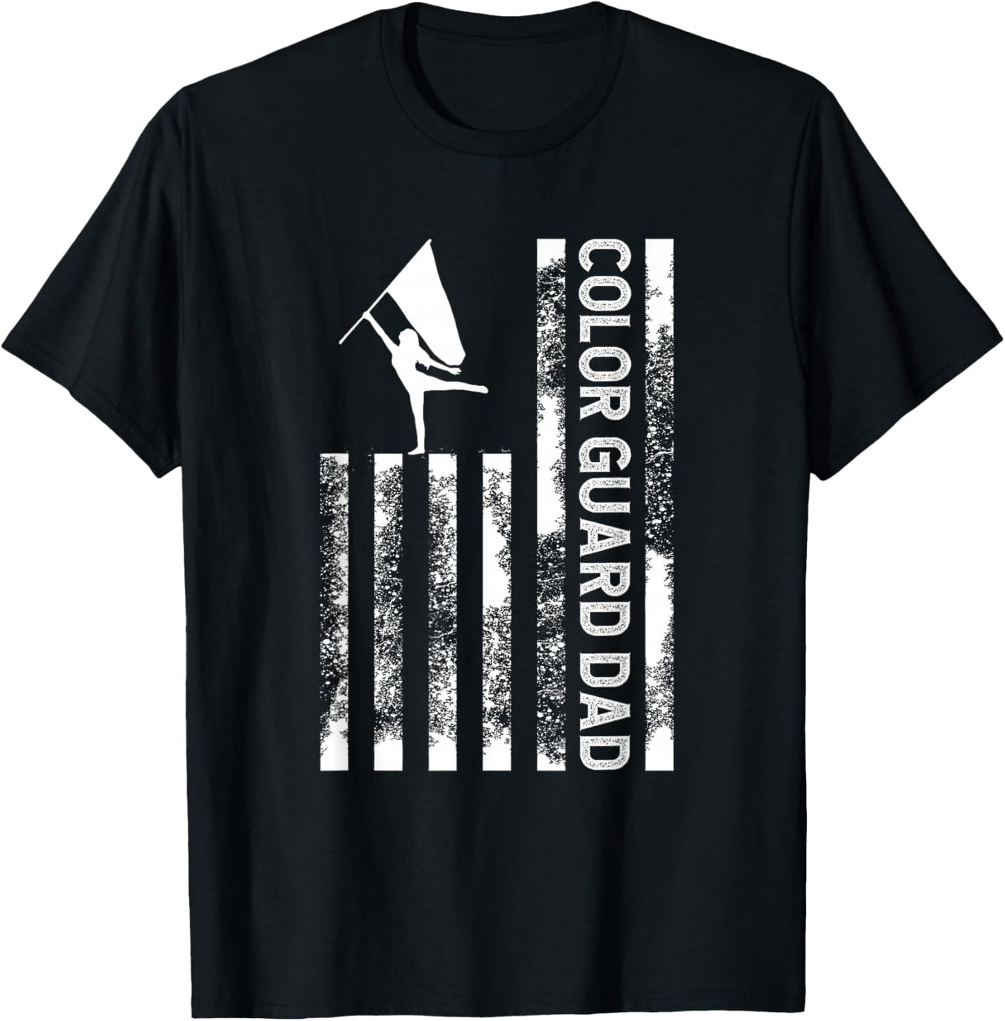 Color Guard Dad US Flag Father Of A Color Guard Member Dad T-Shirt - T-Shirt | Black