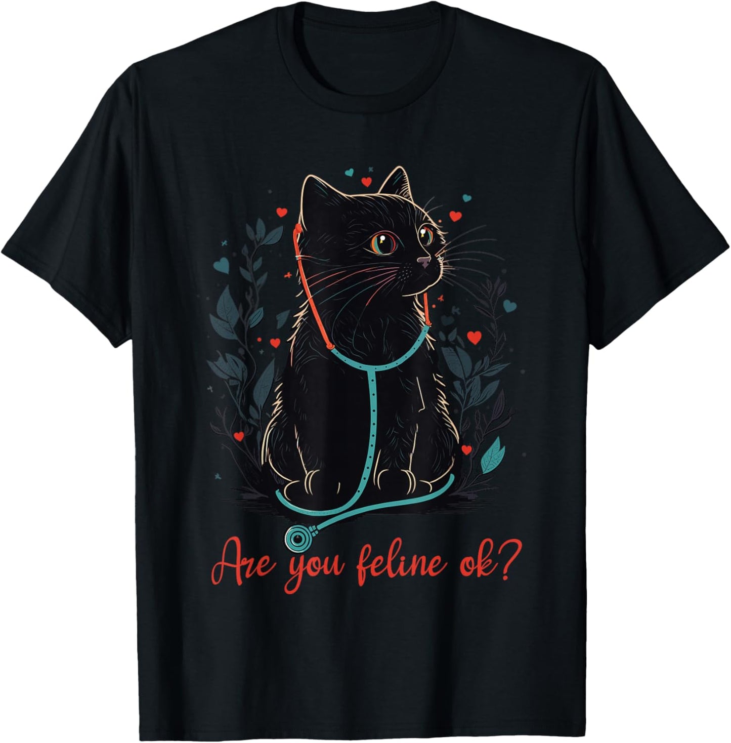 Retro Cat Nurse Gifts Nurse Week Gifts Funny Nurse T-Shirt - T-Shirt | Black