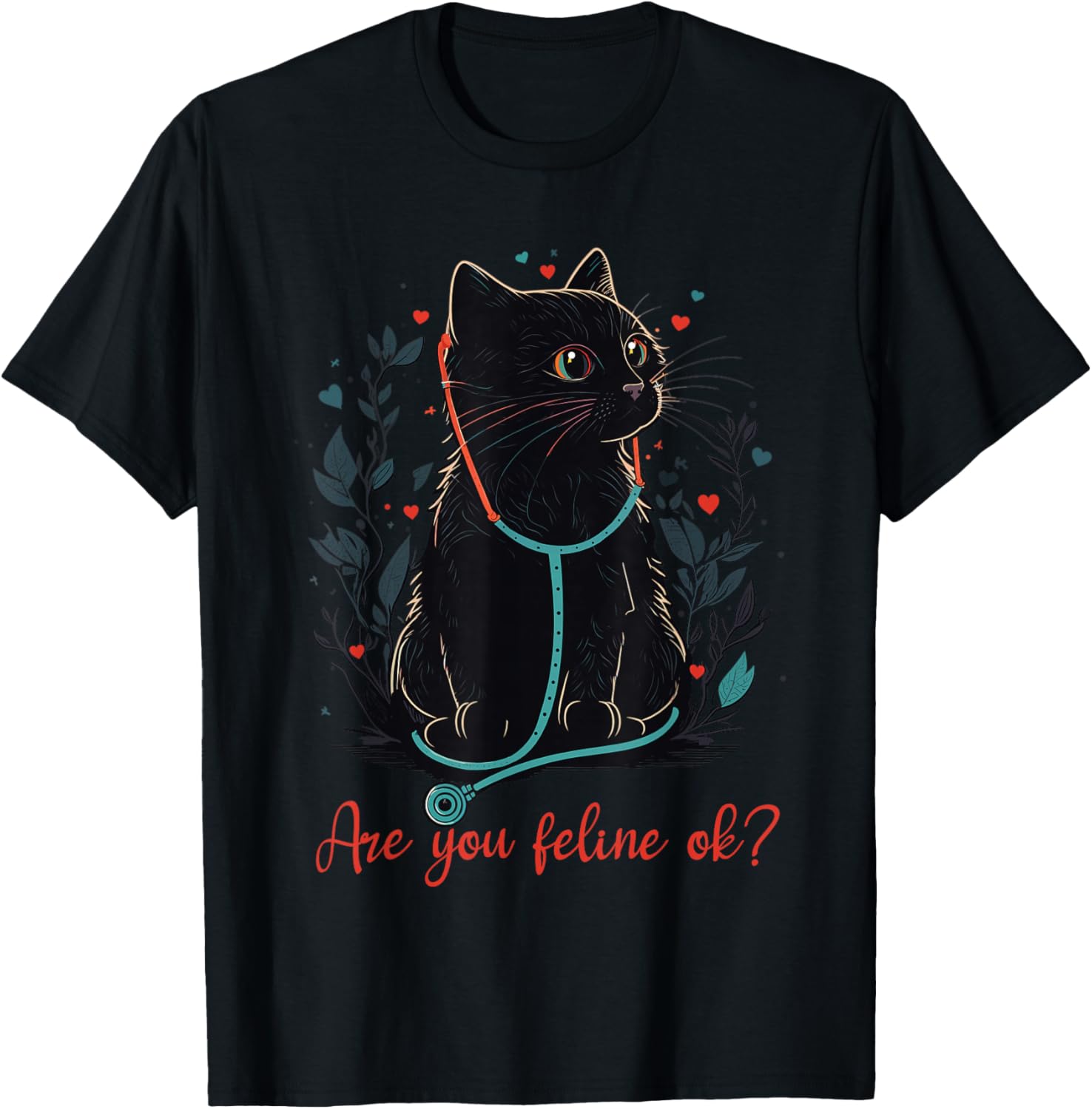 Retro Cat Nurse Gifts Nurse Week Gifts Funny Nurse T-Shirt - T-Shirt | Black
