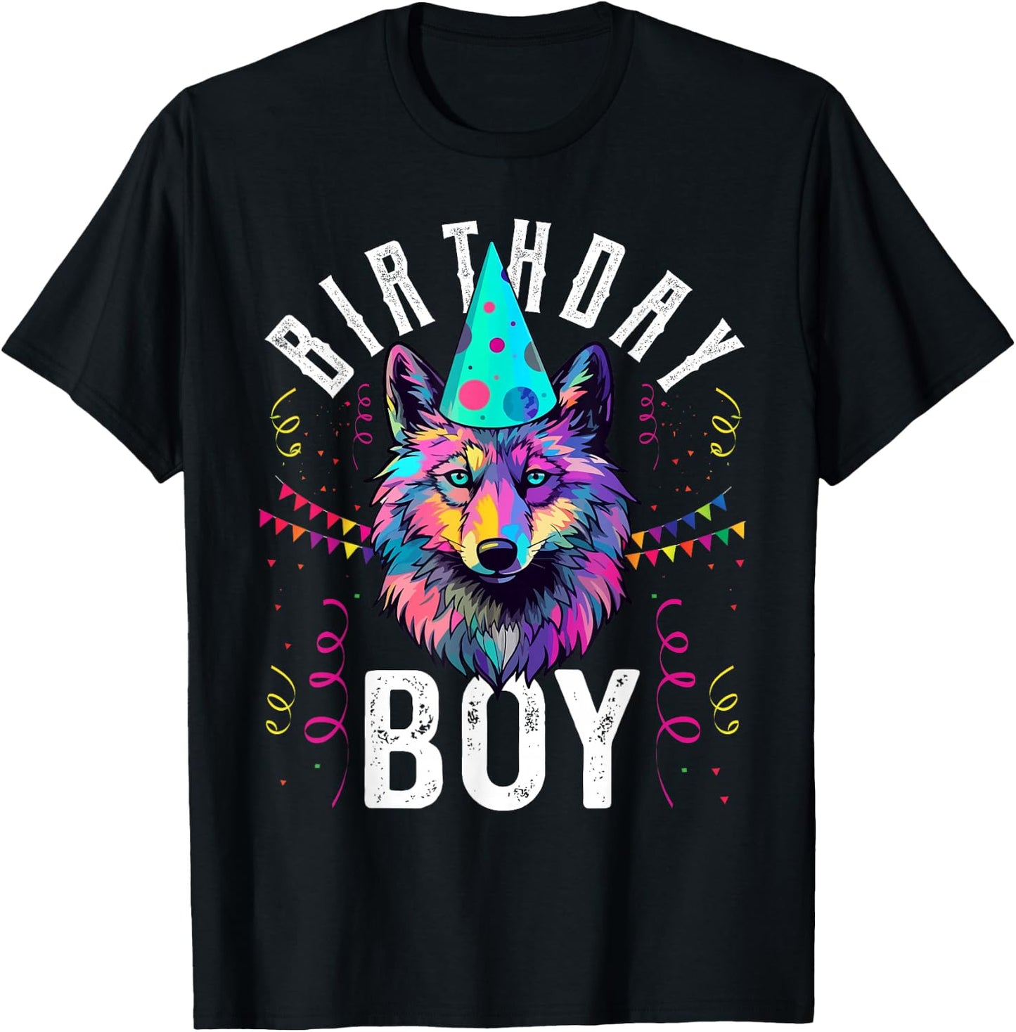 Birthday Boy WOLF Shirt Cute WOLF T Shirt for Birthday Wolve T-Shirt - T-Shirt | Black
