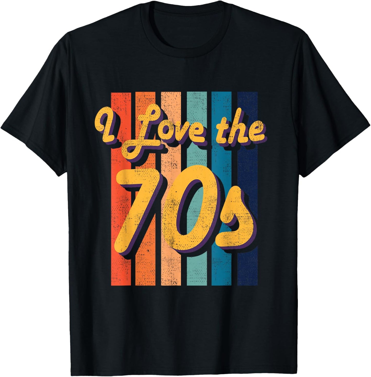 I love the 70s 1970s Retro Vintage hippie T-Shirt - T-Shirt | Black
