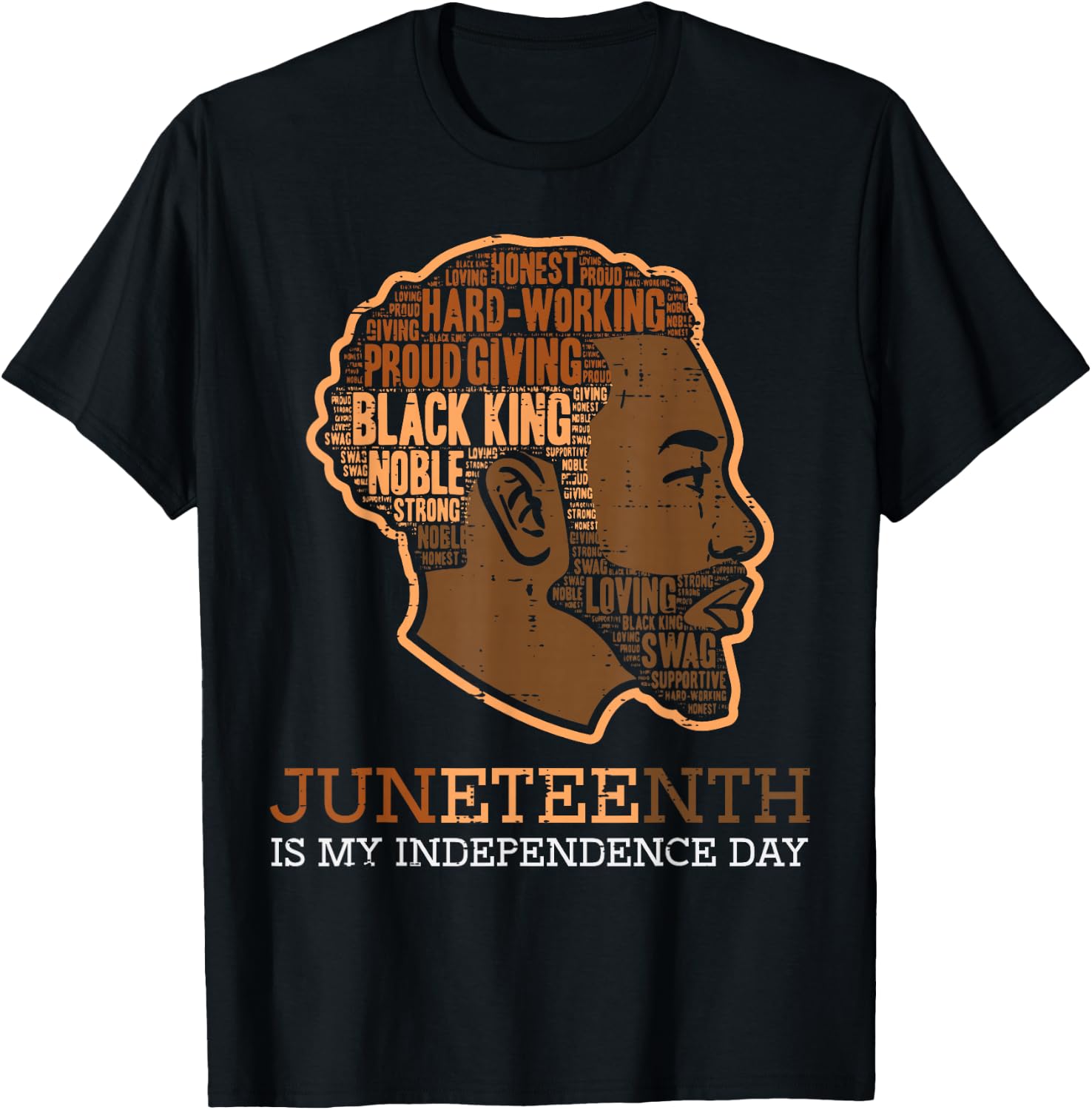 Juneteenth Black King Independence Day Melanin Dad Men Teens T-Shirt - T-Shirt | Black