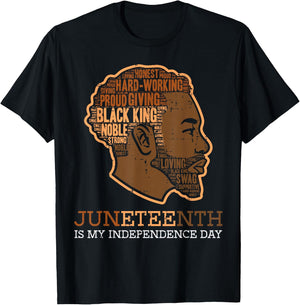 Juneteenth Black King Independence Day Melanin Dad Men Teens T-Shirt - T-Shirt | Black