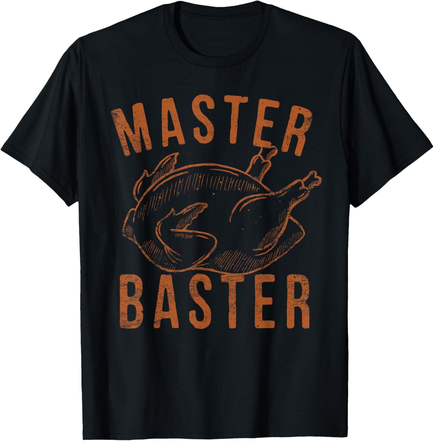 Master Baster Funny Turkey Print Happy Thanksgiving Day T-Shirt - T-Shirt | Black