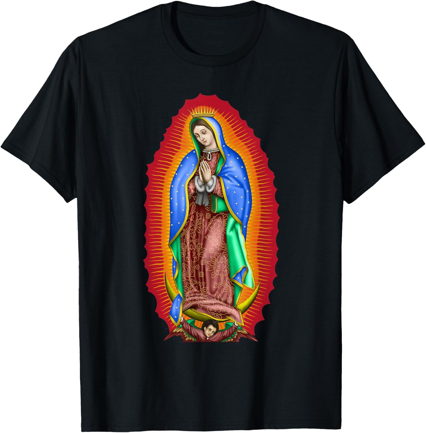 Virgen de Guadalupe Our Lady of Guadalupe Catholic Mary T-Shirt - T-Shirt | Black