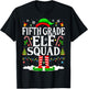 5th Grade Elf Squad Xmas Funny Christmas Fifth Grade Elf T-Shirt - T-Shirt | Black