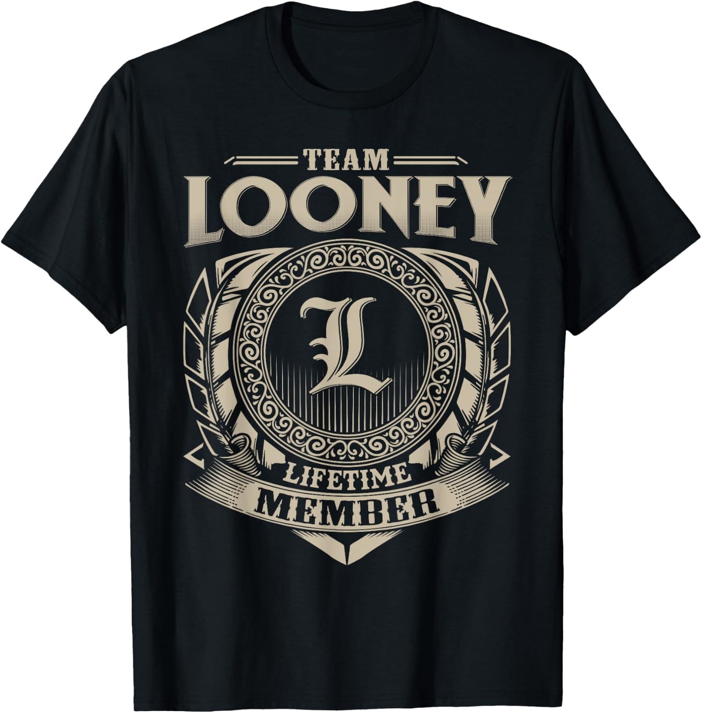 Team LOONEY Lifetime Member LOONEY Name Personalized T-Shirt - T-Shirt | Black