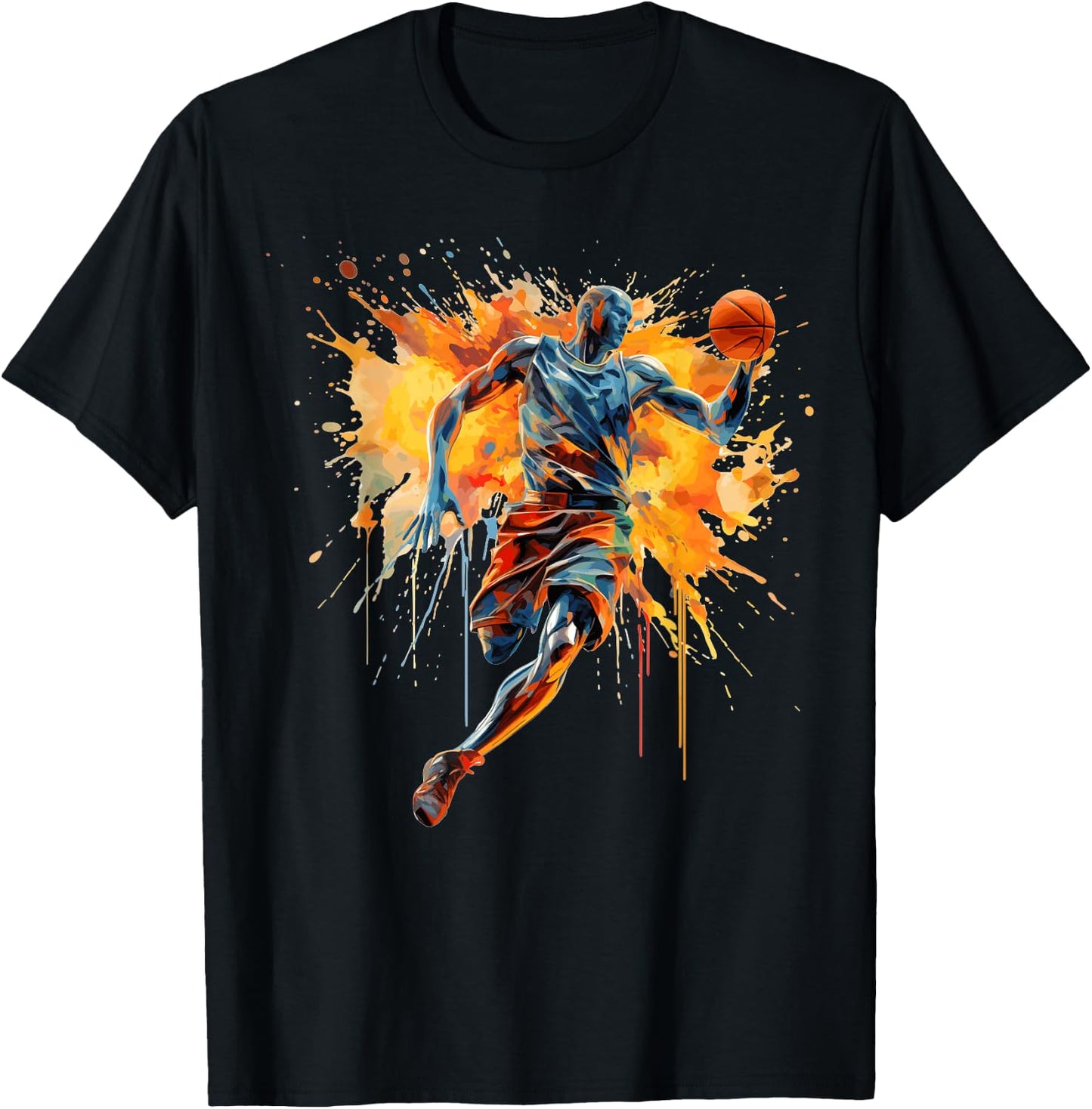 Basketball player paint splash T-Shirt - T-Shirt | Black