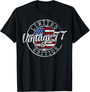 Vintage 1977 48th Birthday Gifts Women 48 Year Old T-Shirt - T-Shirt | Black