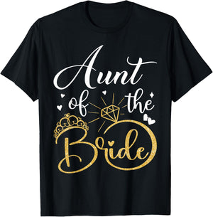 Aunt Of The Bride Wedding Bridal Shower Matching Family T-Shirt - T-Shirt | Black