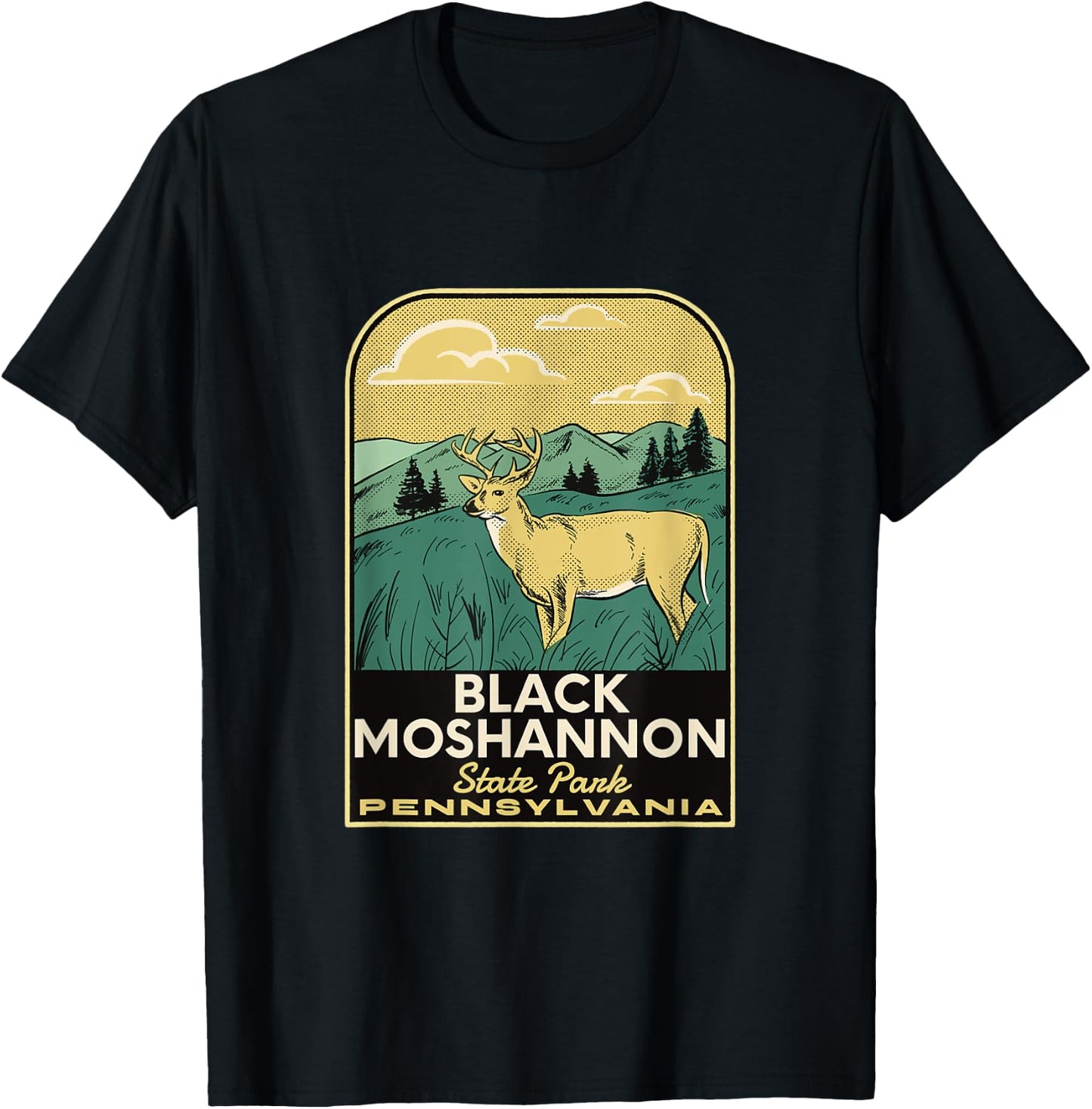 Black Moshannon State Park PA Vintage Travel T-Shirt - T-Shirt | Black