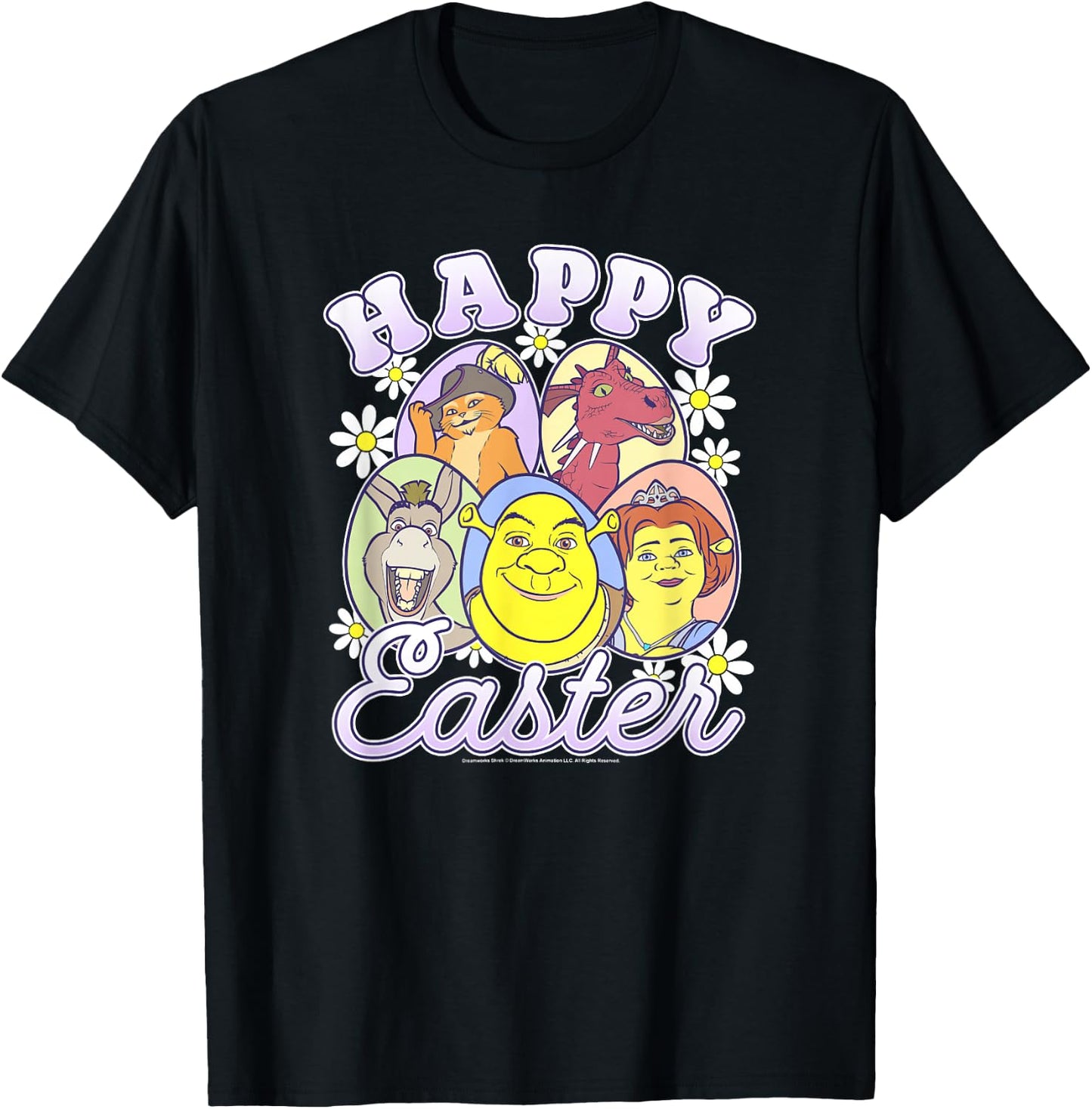 Shrek Happy Easter Group Egg Portraits T-Shirt - T-Shirt | Black