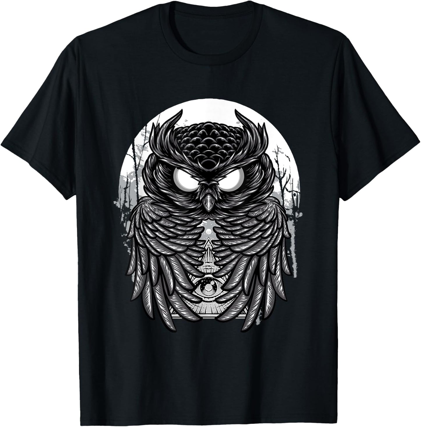 Spooky Midnight Owl - Goth Birds Animal Lover Ornithology T-Shirt - T-Shirt | Black