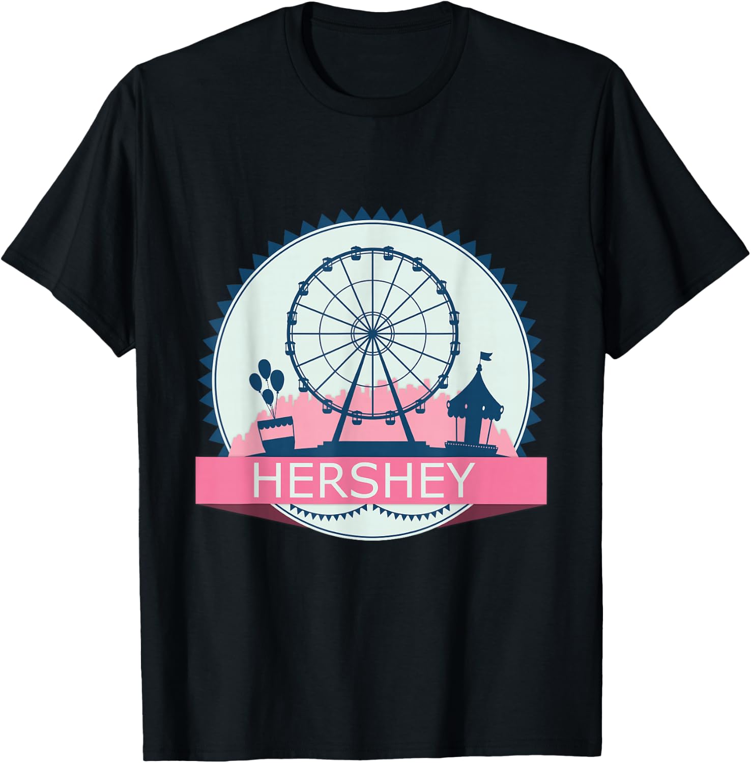 Vintage Hershey PA, Pennsylvania, Park Retro T-Shirt - T-Shirt | Black
