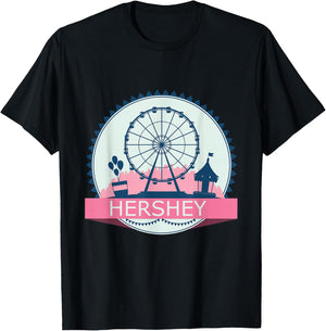 Vintage Hershey PA, Pennsylvania, Park Retro T-Shirt - T-Shirt | Black